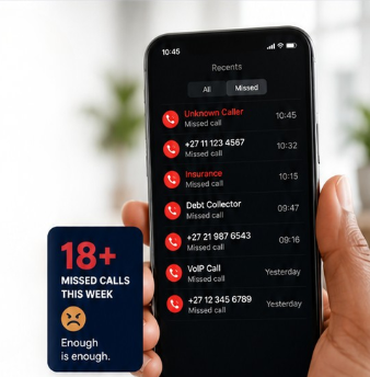 Phone showing missed telemarketing calls